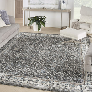 Nourison American Manor AMR01 Grey/Ivory Area Rug by Kathy Ireland Corner Image