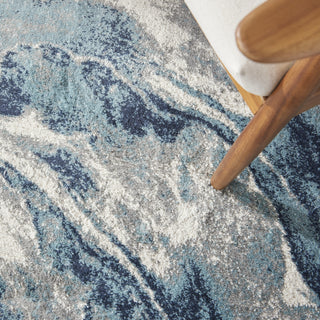 Nourison American Manor AMR03 Blue/Ivory Area Rug by Kathy Ireland Corner Image