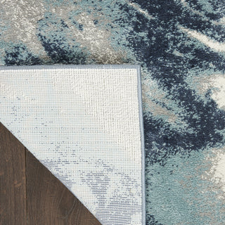Nourison American Manor AMR03 Blue/Ivory Area Rug by Kathy Ireland Corner Image