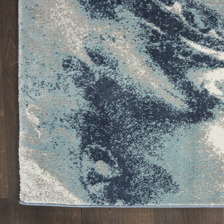 Nourison American Manor AMR03 Blue/Ivory Area Rug by Kathy Ireland Detail Image