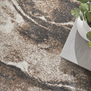 Nourison American Manor AMR03 Iv/Mocha Area Rug by Kathy Ireland Corner Image