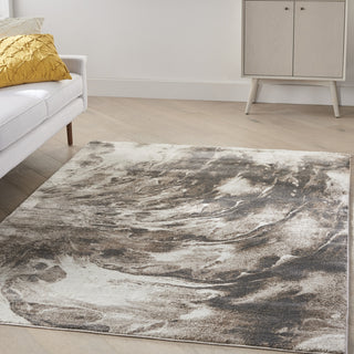 Nourison American Manor AMR03 Iv/Mocha Area Rug by Kathy Ireland Corner Image