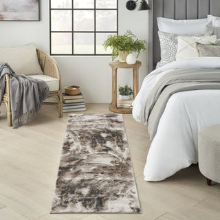 Nourison American Manor AMR03 Iv/Mocha Area Rug by Kathy Ireland Corner Image