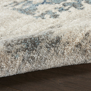 Nourison American Manor AMR04 Ivory Blue Area Rug by Kathy Ireland Corner Image