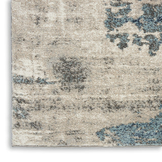 Nourison American Manor AMR04 Ivory Blue Area Rug by Kathy Ireland Texture Image