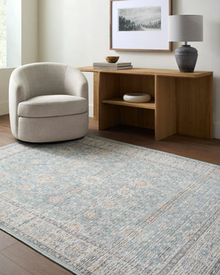 Livabliss Amir AMR-2304 Powder Blue Machine Washable Area Rug Room Scene