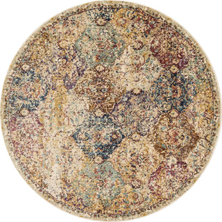 Loloi Anastasia AF-12 Ivory / Multi Area Rug Round Image