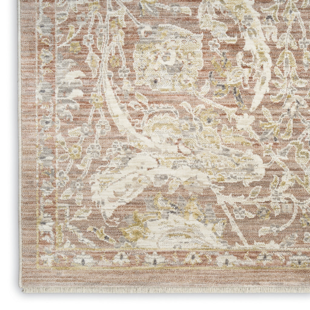 Nourison Antique Fusion ANF03 Brick Area Rug Corner Image