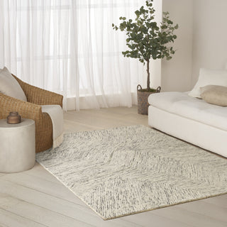 Nourison Pure Angles ANG01 Grey Area Rug by DKNY Corner Image