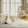 Nourison Pure Angles ANG01 Ivory Blue Area Rug by DKNY Swatch Image