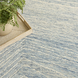 Nourison Pure Angles ANG01 Ivory Blue Area Rug by DKNY Corner Image