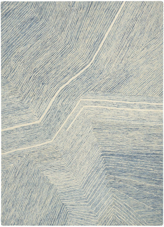 Nourison Pure Angles ANG01 Ivory Blue Area Rug by DKNY main image