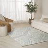 Nourison Pure Angles ANG01 Ivory Blue Area Rug by DKNY Room Image Feature