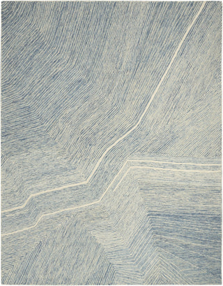 Nourison Pure Angles ANG01 Ivory Blue Area Rug by DKNY Main Image