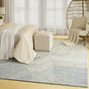 Nourison Pure Angles ANG01 Ivory Blue Area Rug by DKNY Corner Image