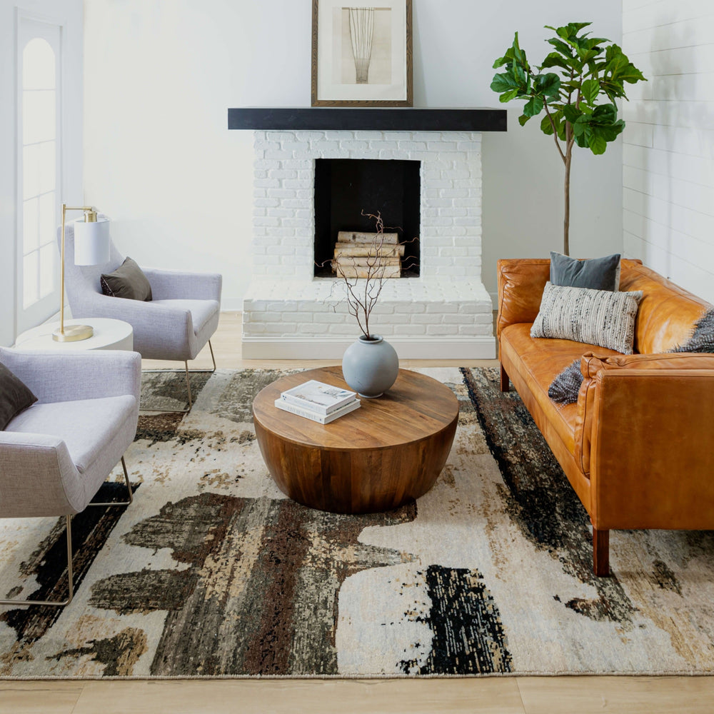 Karastan Paradigm Annora Neutral Area Rug Lifestyle Image Feature