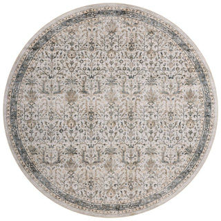 Loloi Anniston ANS-01 Ivory / Stone Machine Washable Area Rug Round Image