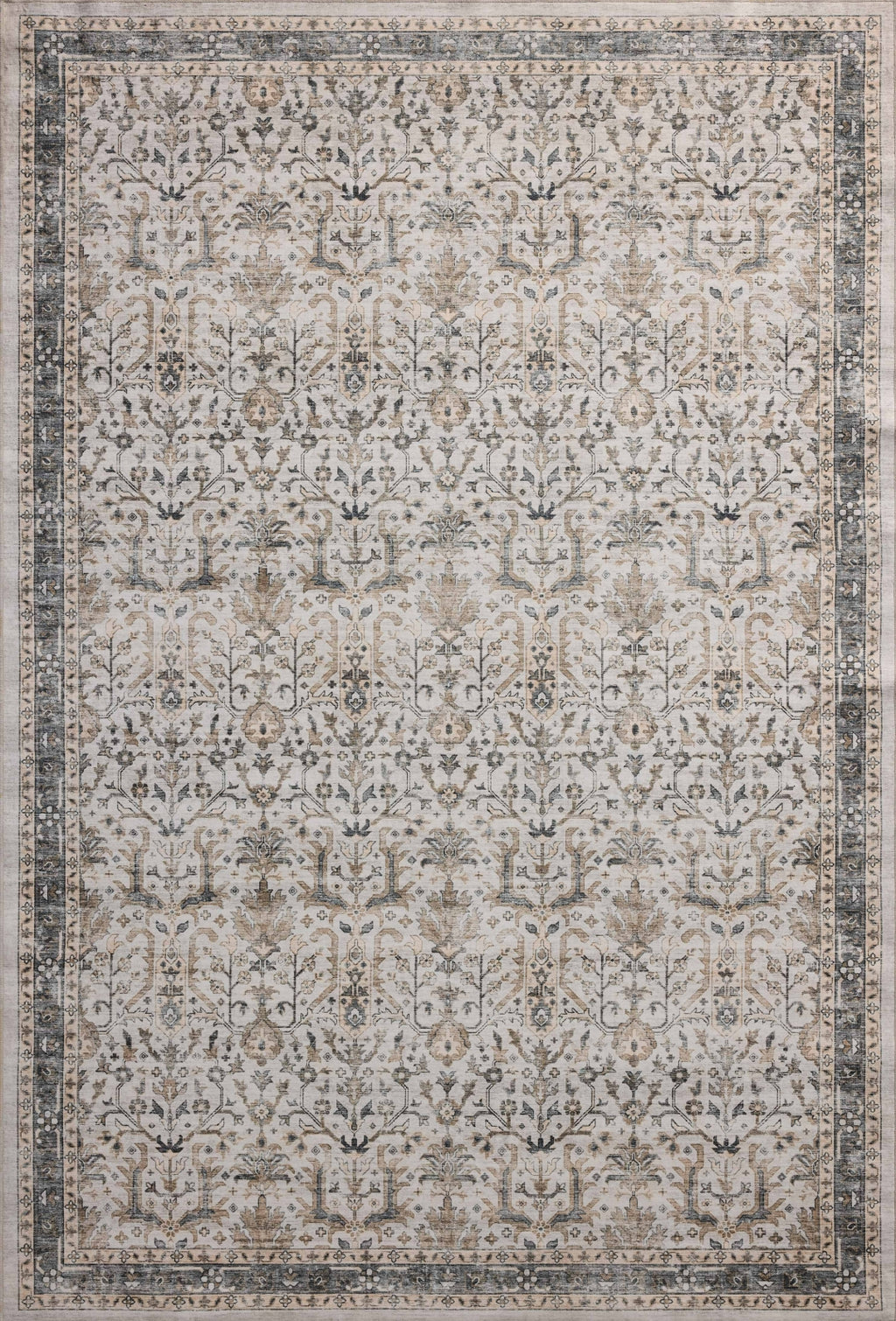 Loloi II Anniston ANS-01 Ivory / Stone Machine Washable Area Rug main image