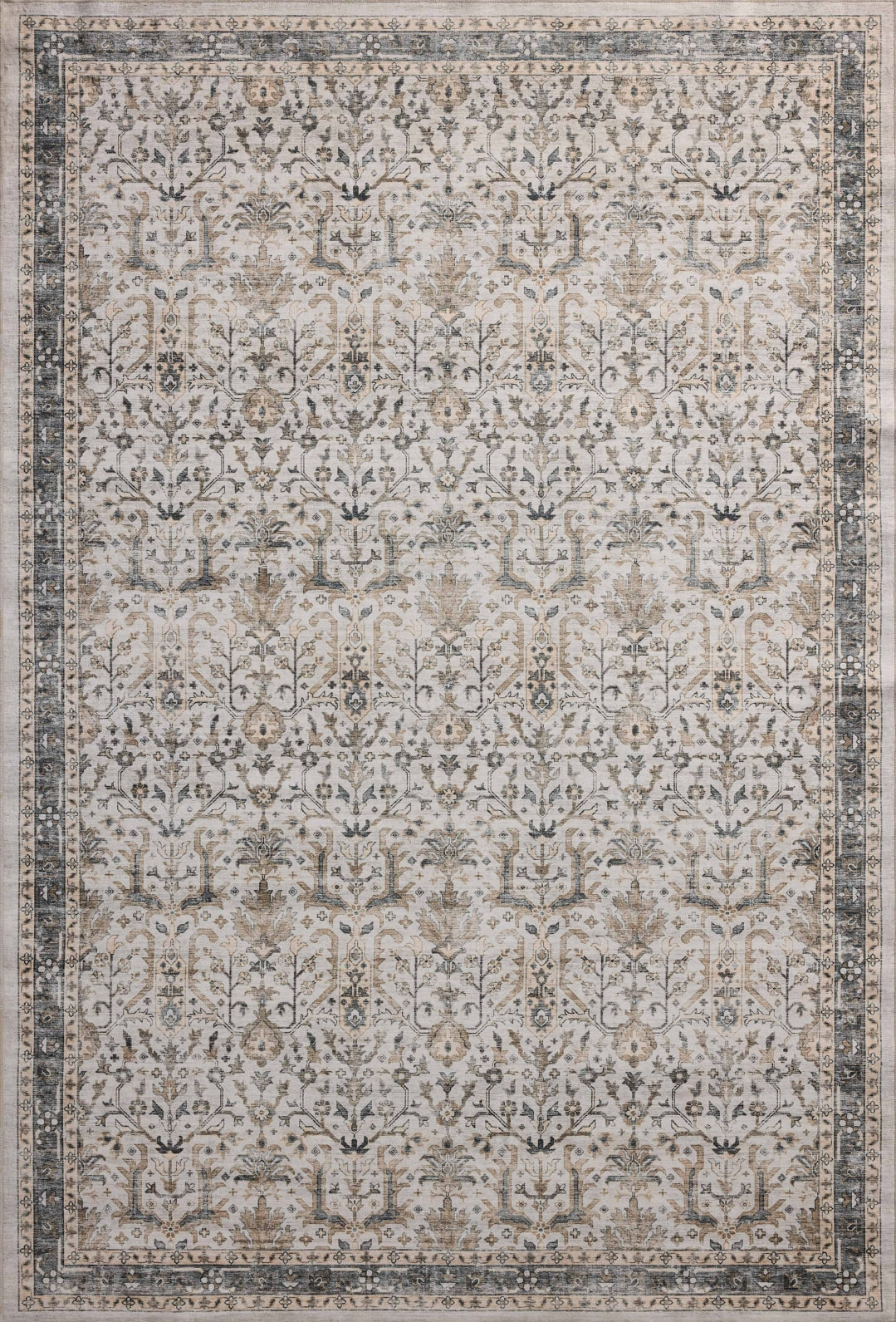 Loloi II Anniston ANS-01 Ivory / Stone Machine Washable Area Rug main image