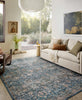 Loloi II Anniston ANS-02 Lagoon / Natural Machine Washable Area Rug Lifestyle Image