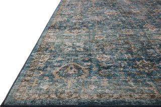 Loloi II Anniston ANS-02 Lagoon / Natural Machine Washable Area Rug Corner Image