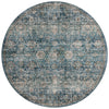 Loloi Anniston ANS-02 Lagoon / Natural Machine Washable Area Rug Round Image