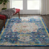 Nourison Ankara Global ANR03 Blue Area Rug Corner Image