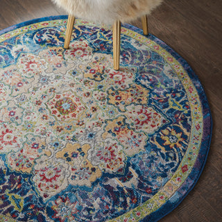 Nourison Ankara Global ANR03 Blue Area Rug Corner Image