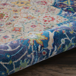 Nourison Ankara Global ANR03 Blue Area Rug Corner Image