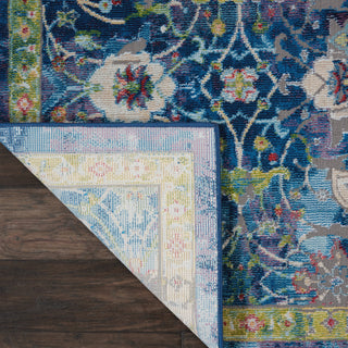 Nourison Ankara Global ANR03 Blue Area Rug Corner Image