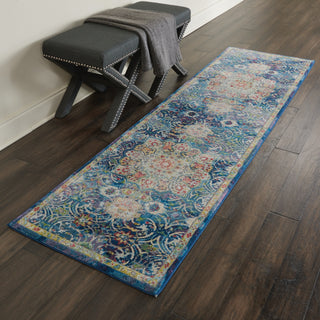 Nourison Ankara Global ANR03 Blue Area Rug Corner Image