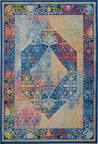 Nourison Ankara Global ANR04 Blue Multicolor Area Rug main image