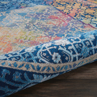 Nourison Ankara Global ANR04 Blue Multicolor Area Rug Corner Image