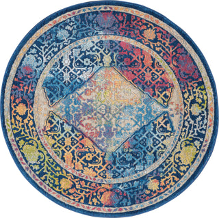 Nourison Ankara Global ANR04 Blue Multicolor Area Rug Main Image