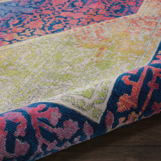 Nourison Ankara Global ANR04 Blue Multicolor Area Rug Corner Image