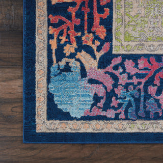 Nourison Ankara Global ANR04 Blue Multicolor Area Rug Detail Image