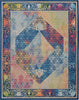 Nourison Ankara Global ANR04 Blue Multicolor Area Rug Main Image