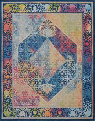 Nourison Ankara Global ANR04 Blue Multicolor Area Rug Main Image