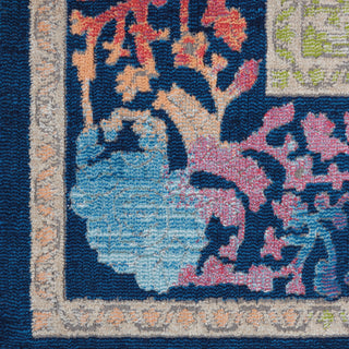 Nourison Ankara Global ANR04 Blue Multicolor Area Rug Swatch Image