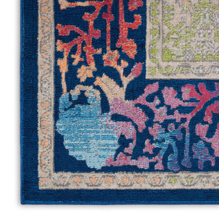Nourison Ankara Global ANR04 Blue Multicolor Area Rug Texture Image