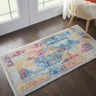 Nourison Ankara Global ANR04 Ivory Multicolor Area Rug Corner Image