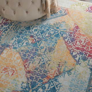 Nourison Ankara Global ANR04 Ivory Multicolor Area Rug Corner Image