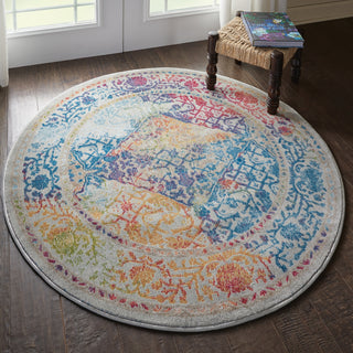Nourison Ankara Global ANR04 Ivory Multicolor Area Rug Room Image Feature