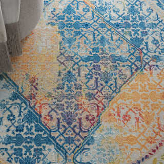 Nourison Ankara Global ANR04 Ivory Multicolor Area Rug Corner Image