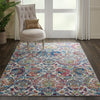 Nourison Ankara Global ANR06 Ivory Blue Area Rug Corner Image
