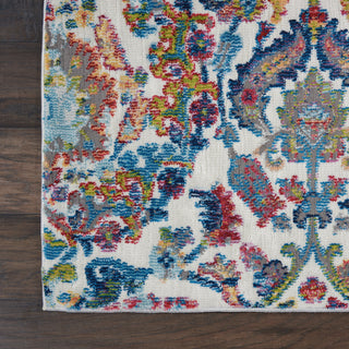 Nourison Ankara Global ANR06 Ivory Blue Area Rug Detail Image