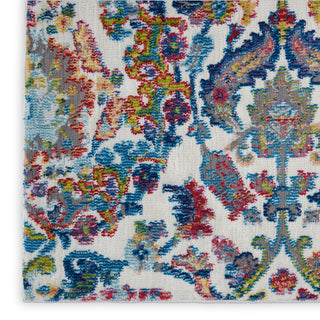 Nourison Ankara Global ANR06 Ivory Blue Area Rug Texture Image