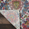Nourison Ankara Global ANR06 Ivory Blue Area Rug Corner Image