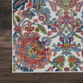 Nourison Ankara Global ANR06 Ivory Blue Area Rug Detail Image