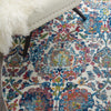 Nourison Ankara Global ANR06 Ivory Blue Area Rug Corner Image